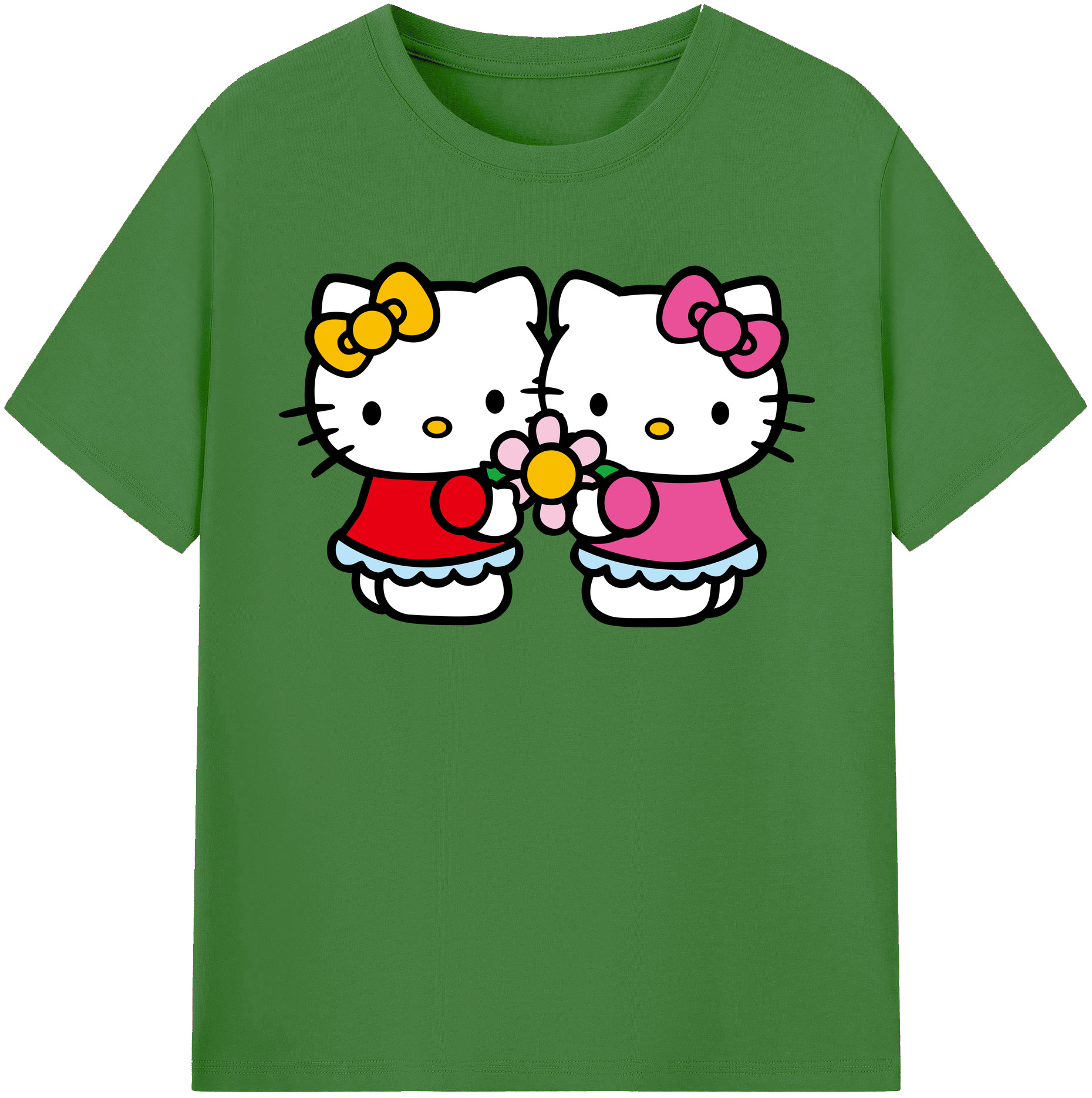 （画像用） Hello Kitty ハローキティ レディースカジュアルプリントTシャツ（綿100％）